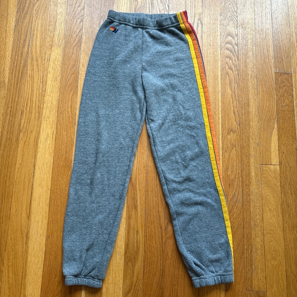 Aviator Nation Gray and Red Sweatpants Relaxed Fit